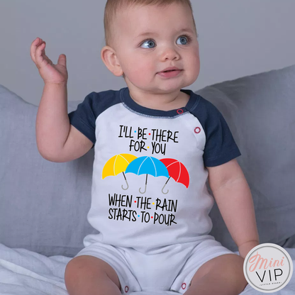 I'll Be There For You - Navy/White Baseball Romper Suit