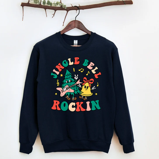 Jingle Bell Rockin' Christmas Navy Sweatshirt