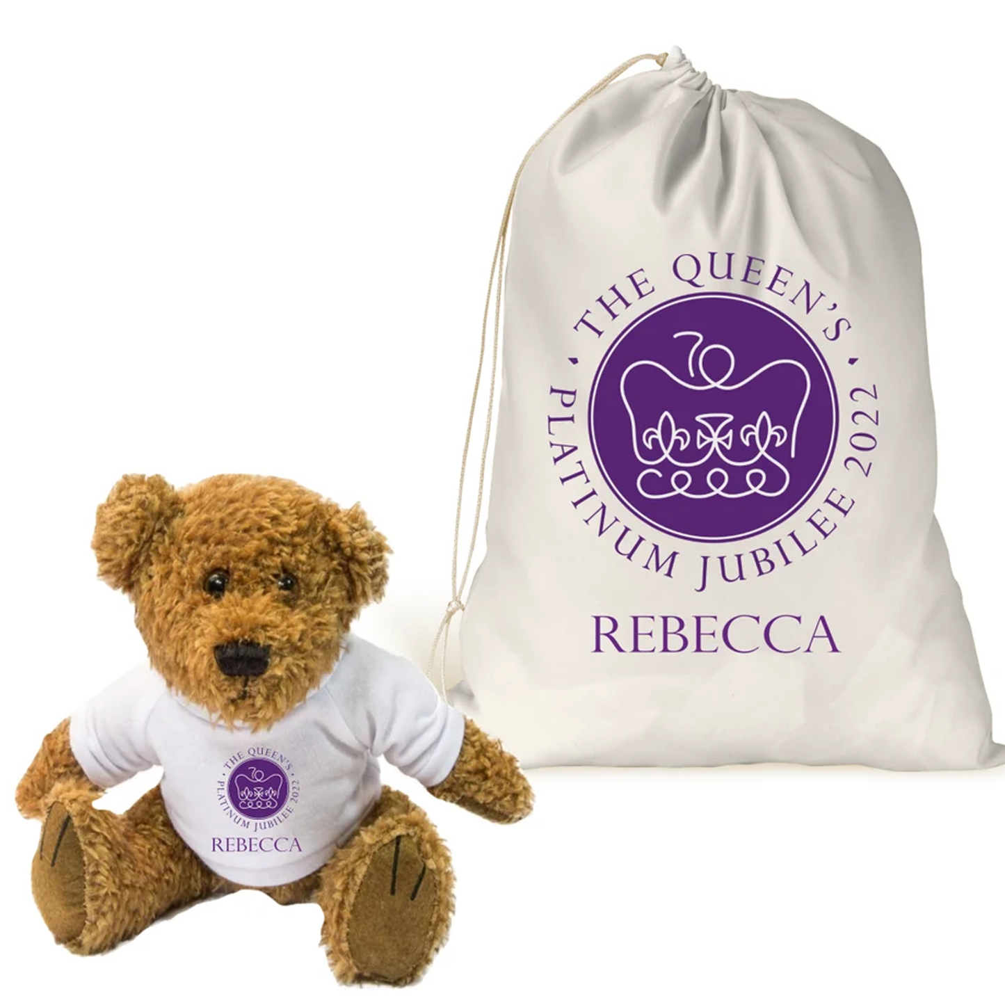 Queen's Jubilee Commemorative Keepsake Teddy Bear with Bag
