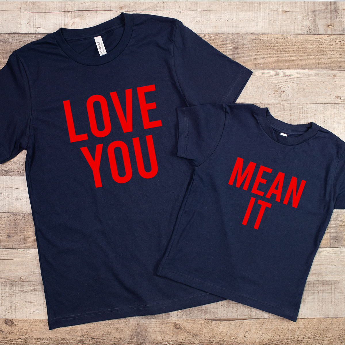 Love You Mean It Navy Twinning T-Shirts