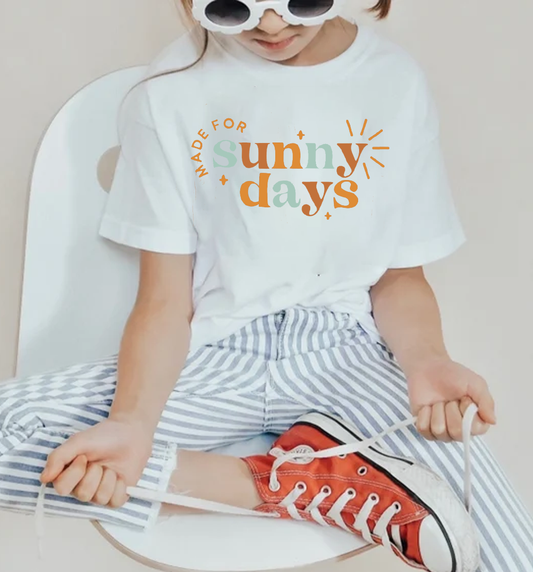 Made for Sunny Days White T-Shirt - Kids & Adult Sizes