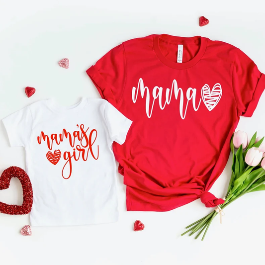 Mama Mama's Girl Valentine Edition - Twinning T-Shirts