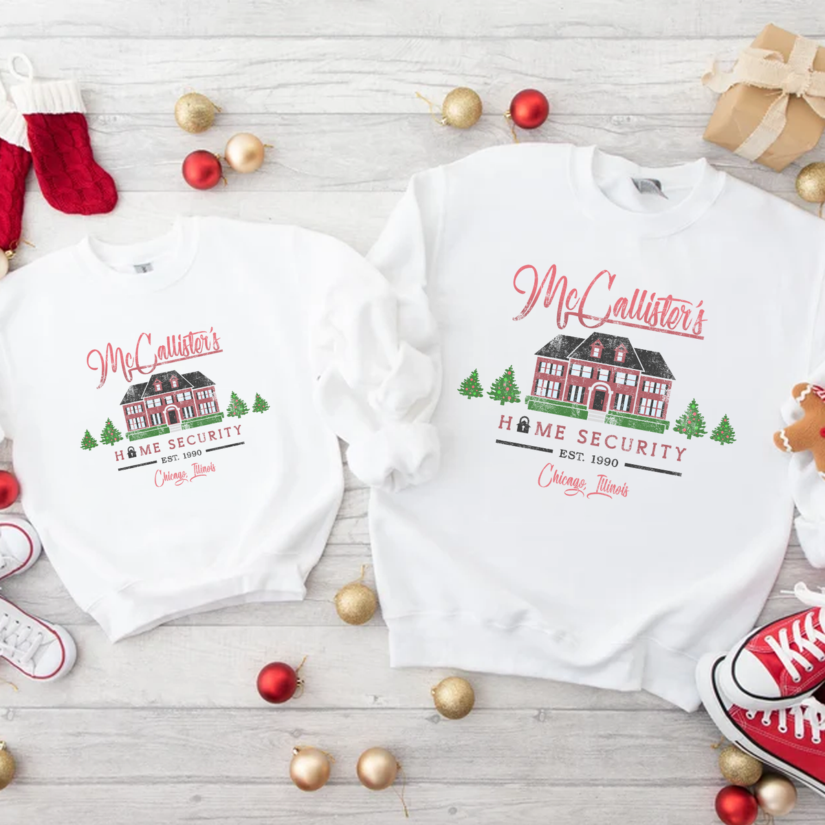 McCallister&#39;s Home Security - Home Alone Festive White Sweatshirt