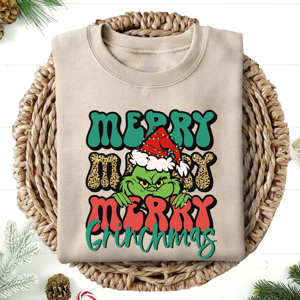 LIMITED DESIGN - Merry Merry Merry Grinchmas Christmas Sweatshirt