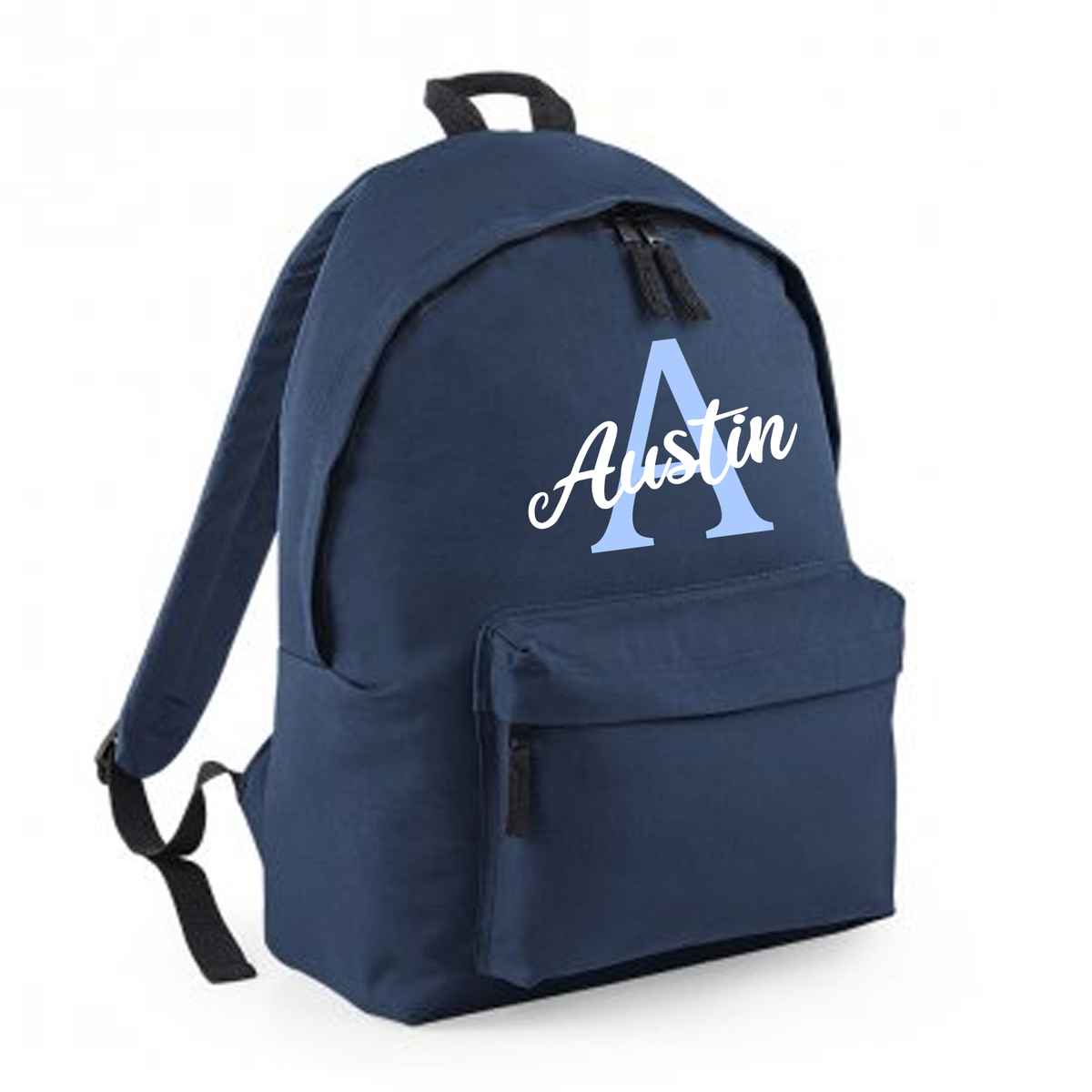 Personalised School Initial Letter &amp; Script Name Design Bag - other back pack colour options