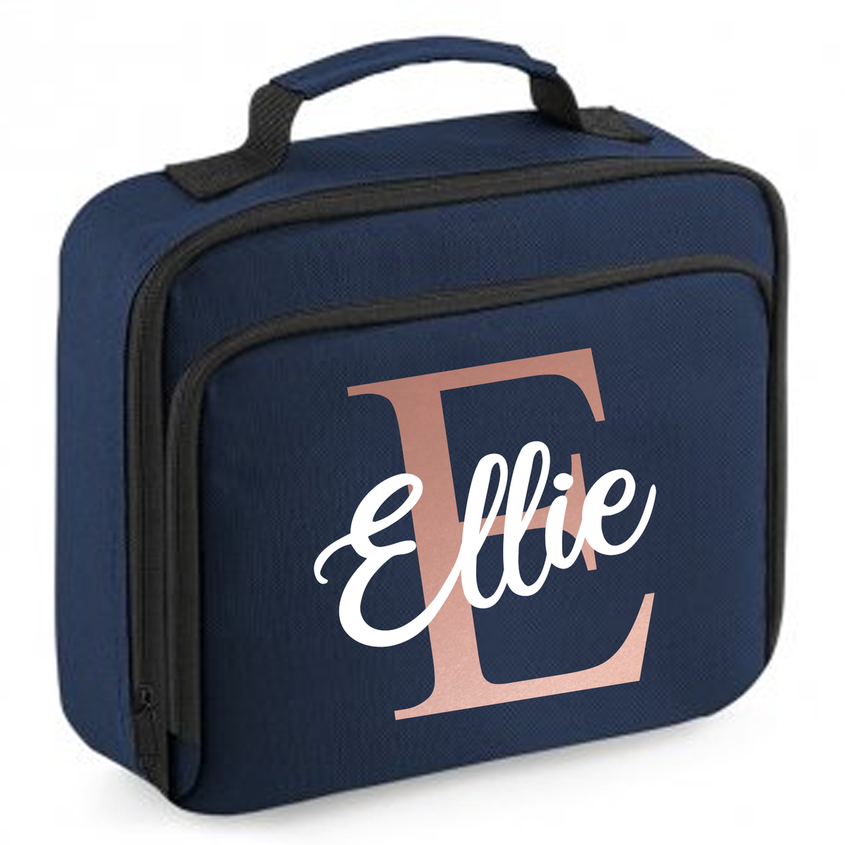 Personalised Initial Letter &amp; Script Name Design Lunch Box Bag - other  colour options