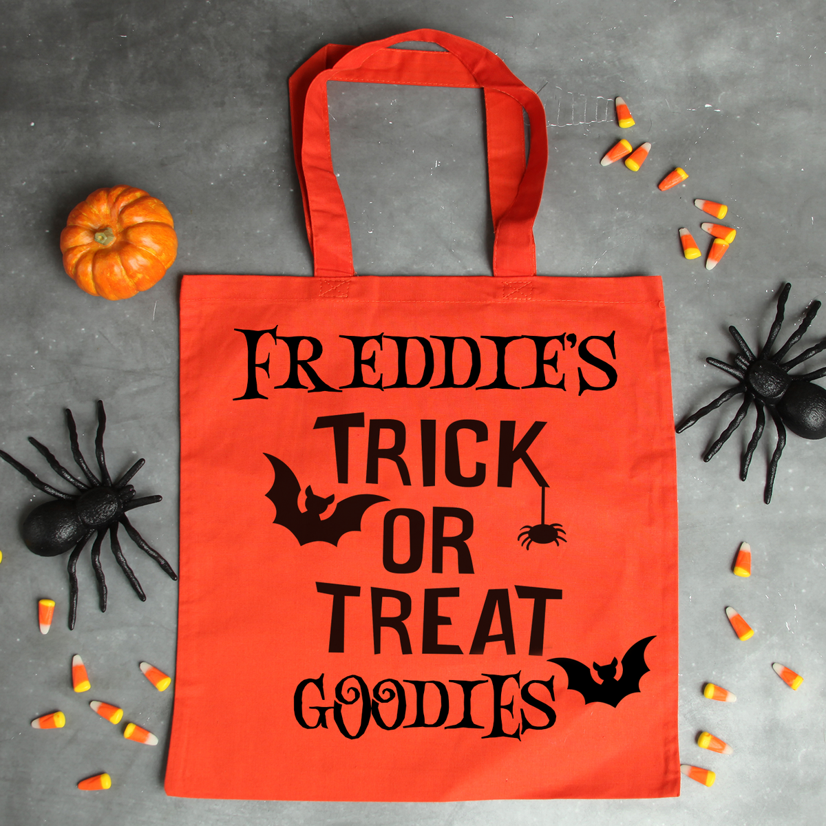 Personalised Orange Trick or Treat Halloween Bag