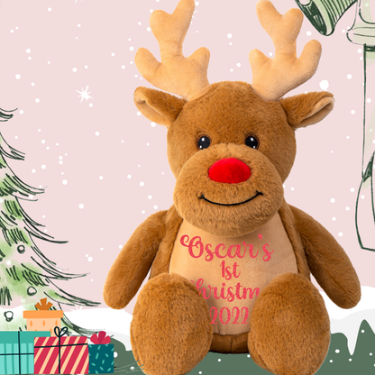 Personalised 1st Christmas Reindeer Teddy