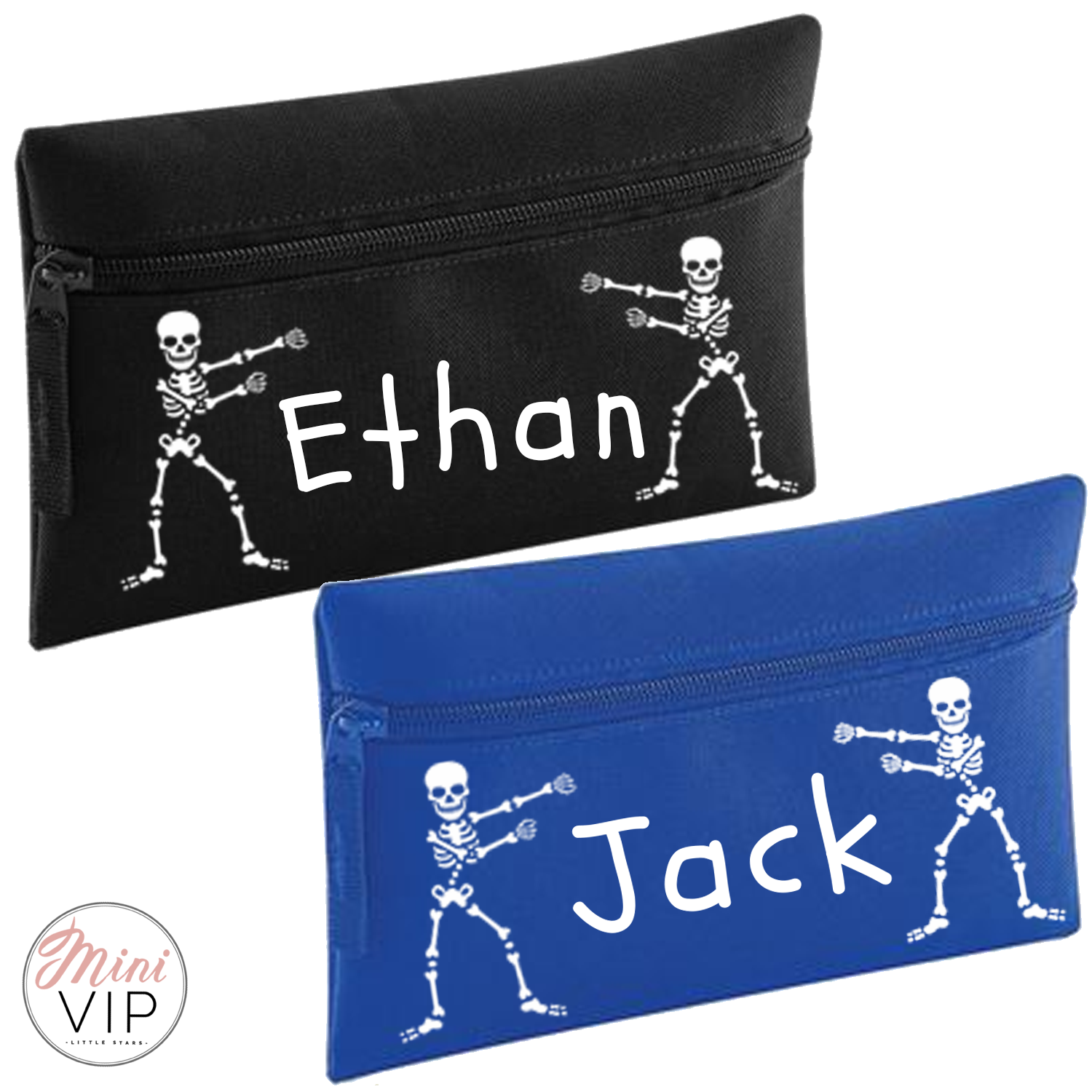 Personalised Flossin' Skeleton Pencil Case - choice of 2 colours.