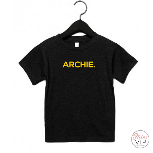 Personalised Black/Yellow Name t-shirt