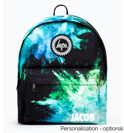 Hype Blue & Green Chalk Dust Backpack - personalisation optional!