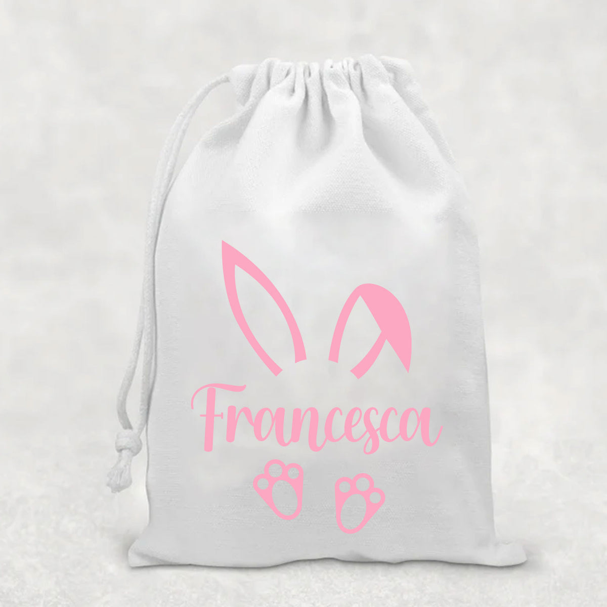 Personalised Easter Pink or Blue Bunny Treat Bag - different sizes available