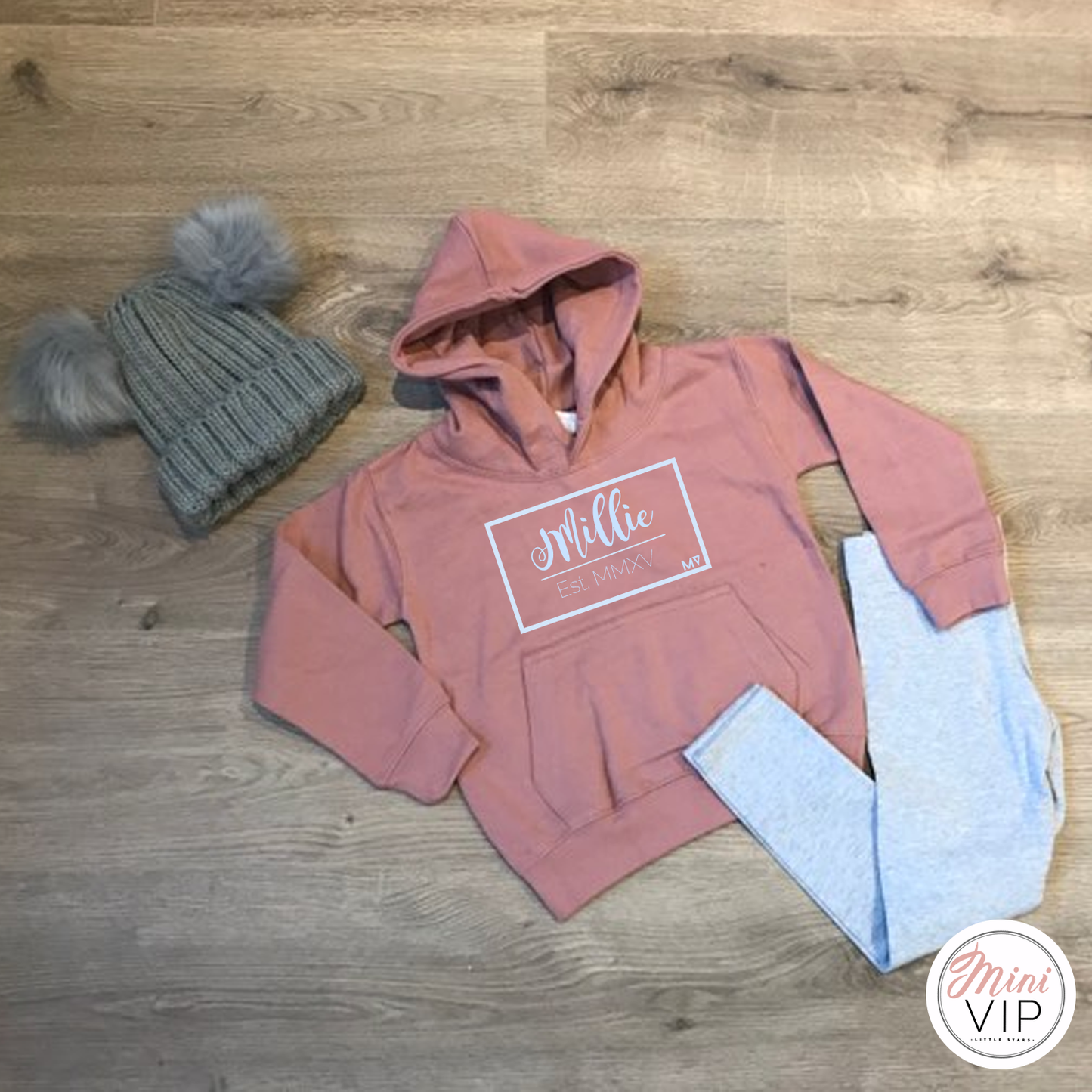 Personalised Dusty Pink Tracksuit Lounge Set - leggings & hoodie