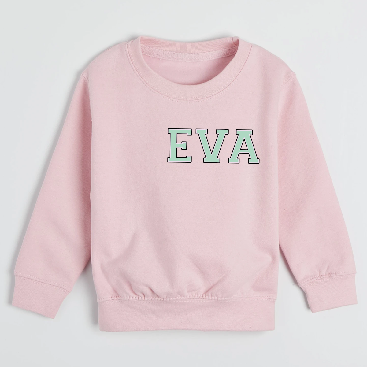MiniVIP© Personalised Varisty Letters Baby Pink Sweatshirt