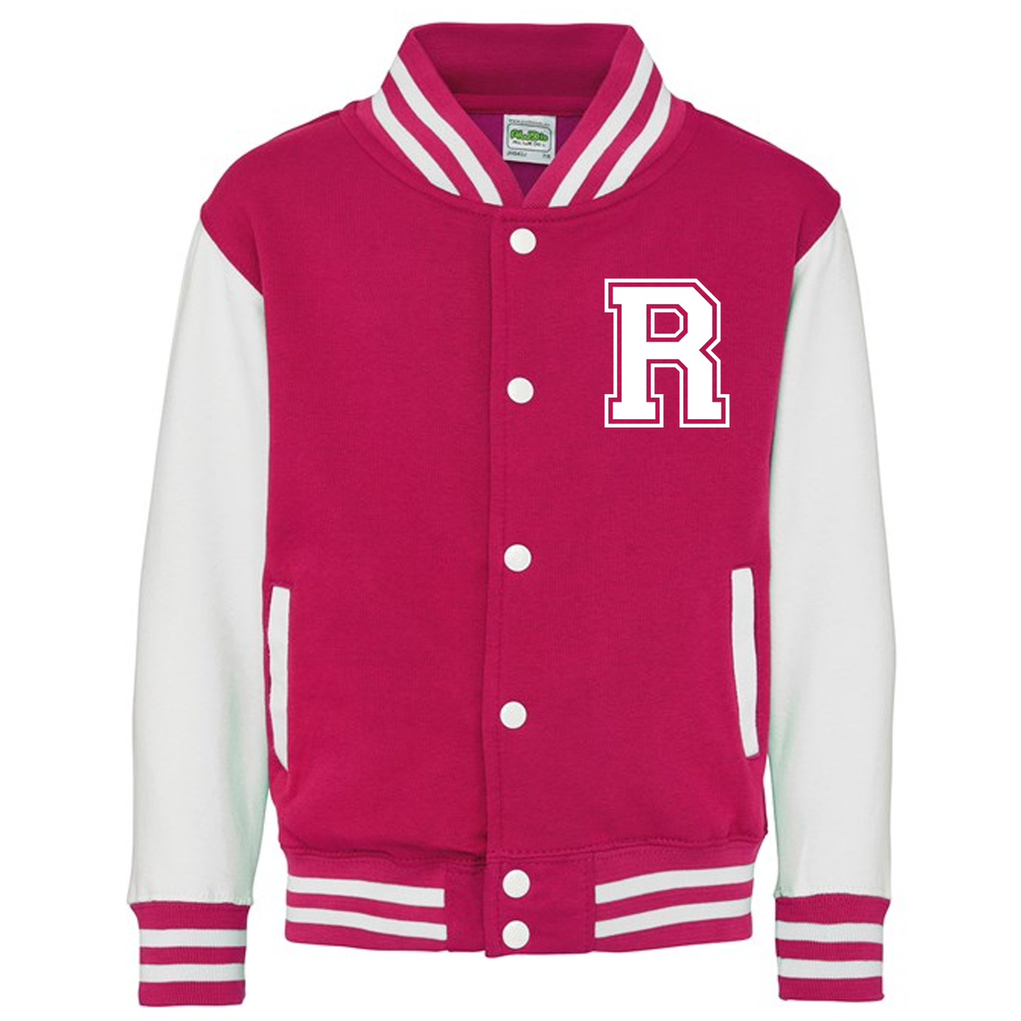 Pink & White Personalised Initial Varsity / Letterman Jacket
