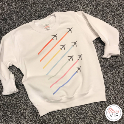 Rainbow Planes White Sweatshirt - MV