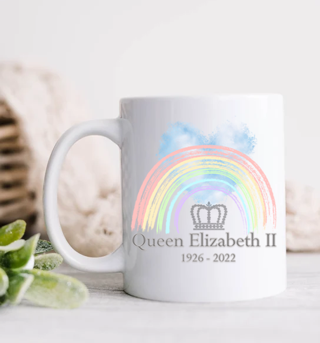Queen Elizabeth II Rainbow Memorial Keepsake Mug