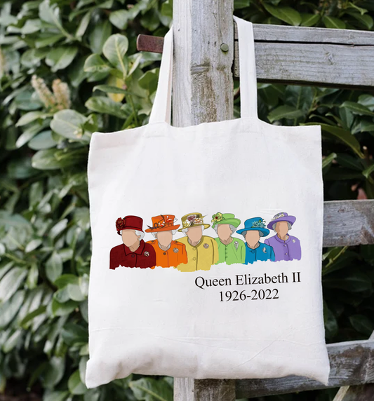 Queen Elizabeth Rainbow Design Tote/Shopper Memorial Bag