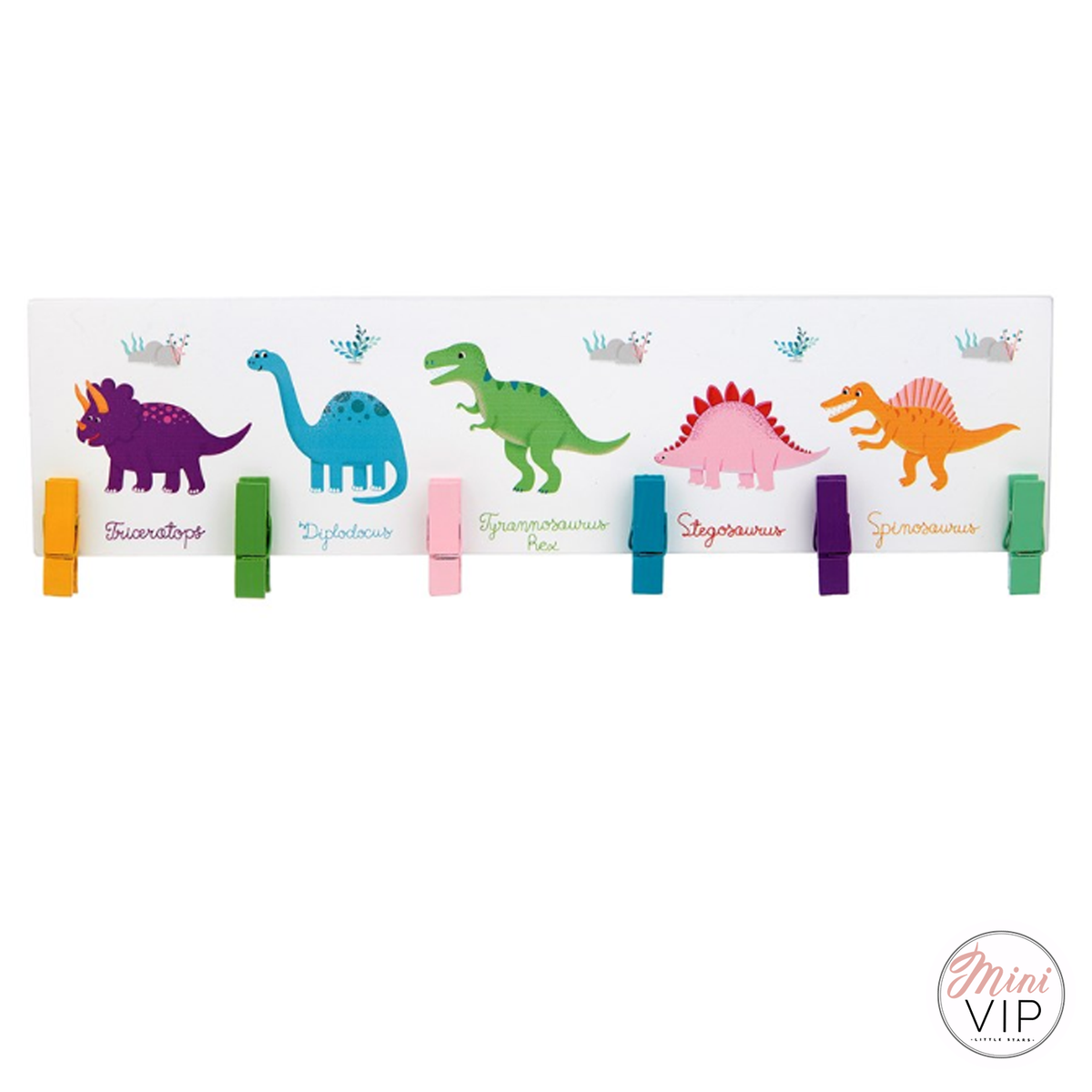 Dinosaur Wooden Artwork Display Peg Board for kids Bedroom / Playroom
