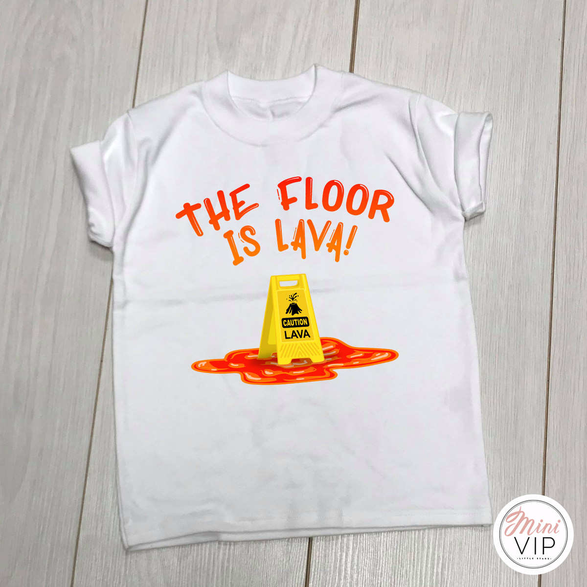The floor is lava white t-shirt