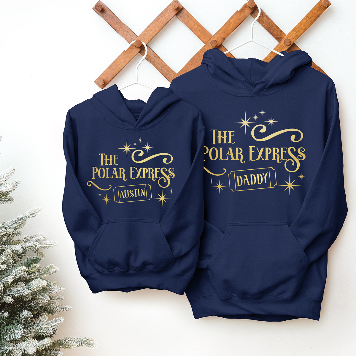 The Polar Express - Personalised Navy Hoodie