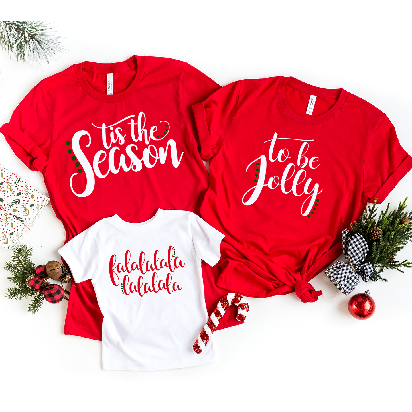 'Tis the Season to be Jolly - Fa la la la la la la Christmas Twinning T-Shirts