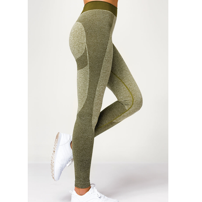 Ladies MV seamless '3D fit' multi-sport sculpt leggings - Olive