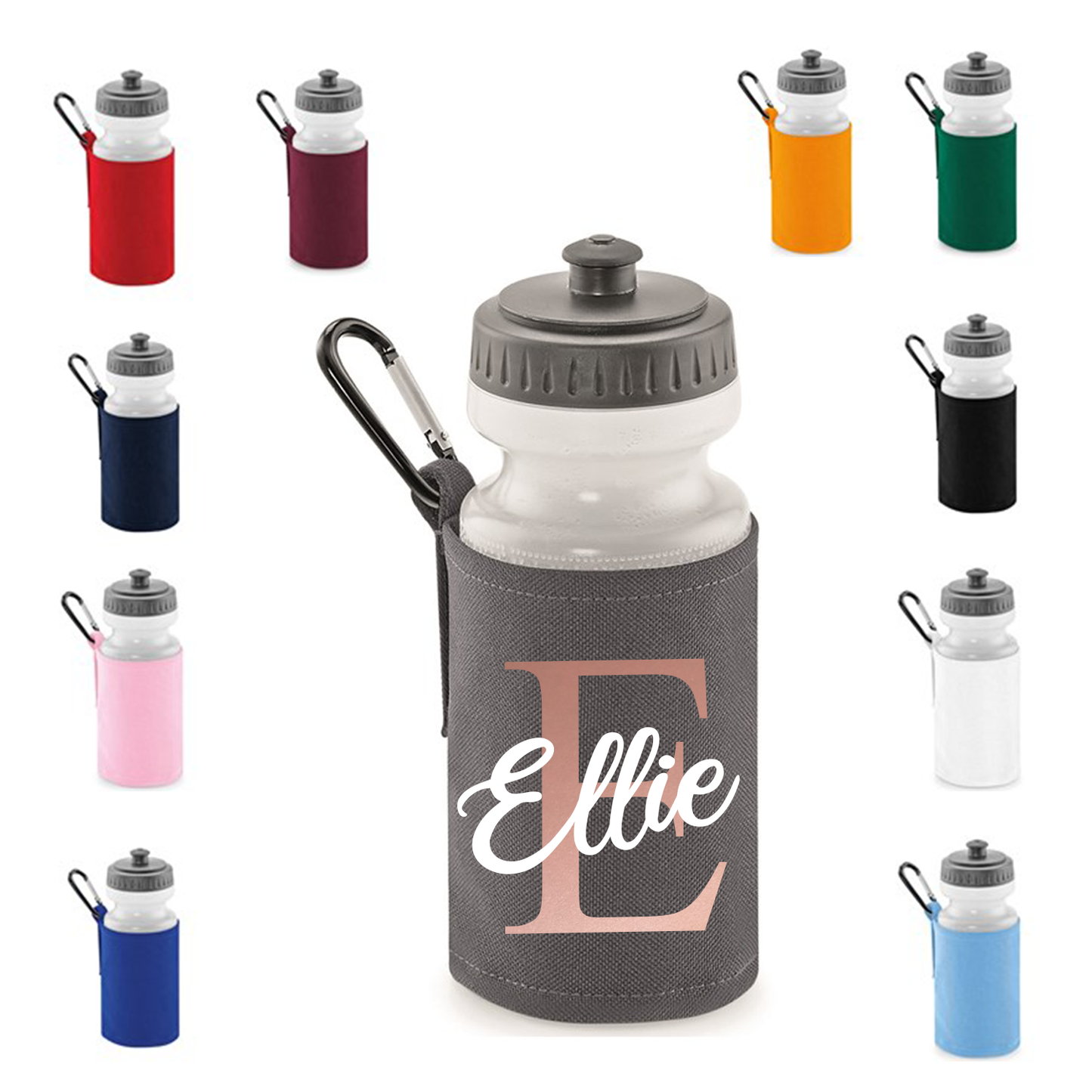 Personalised Initial Letter & Script Name Design Water Bottle - other  colour options