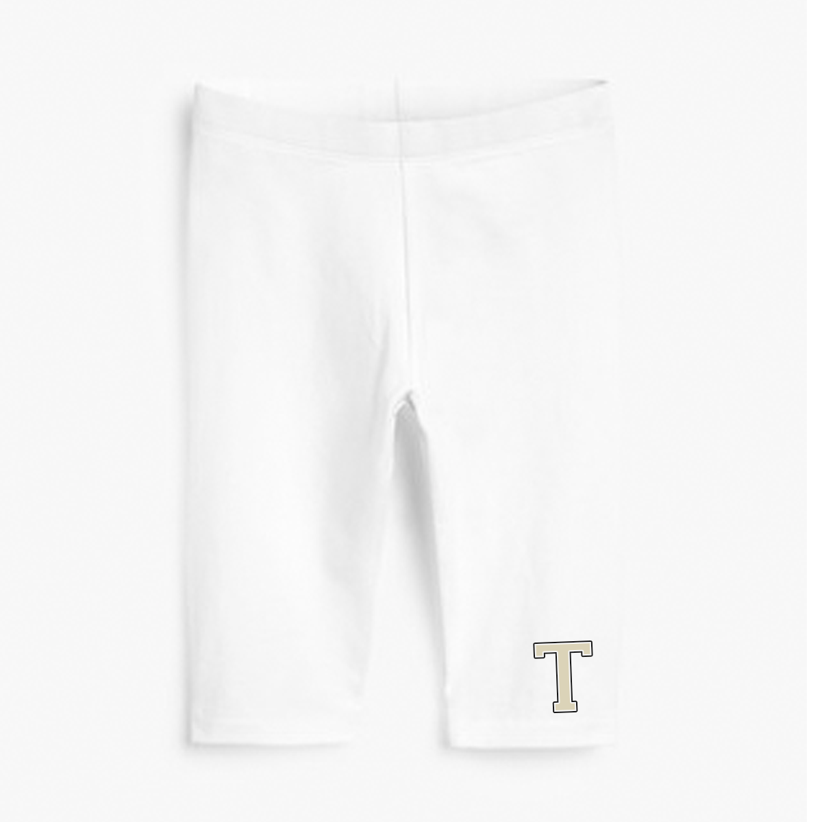 MiniVIP© Personalised Varisty Letters White Cycling Shorts