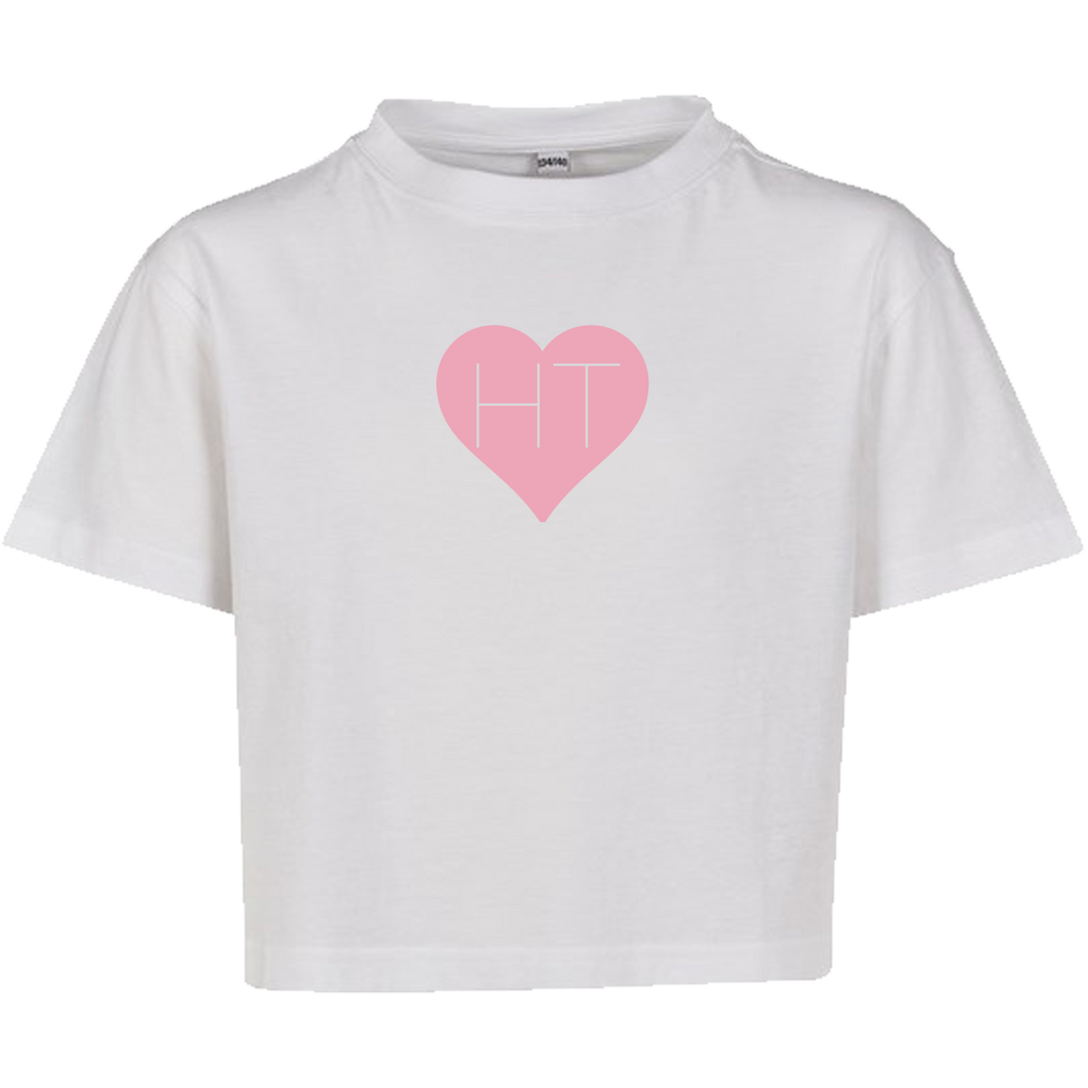 Girls Pink Heart Personalised Initials Top