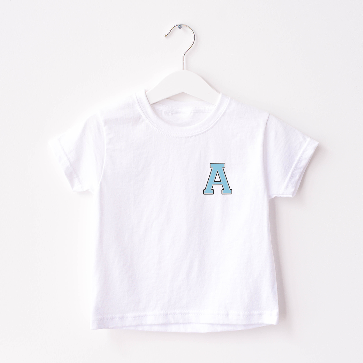 MiniVIP© Personalised Varisty Letters White T-Shirt