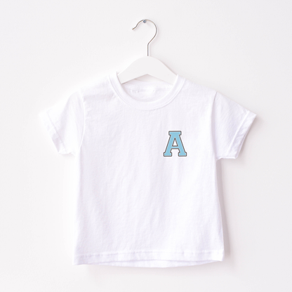 MiniVIP© Personalised Varisty Letters White T-Shirt