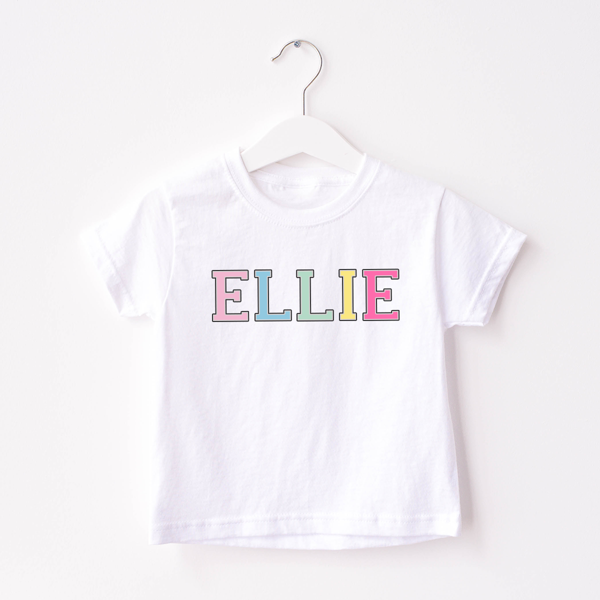 MiniVIP© Personalised Varisty Letters White T-Shirt