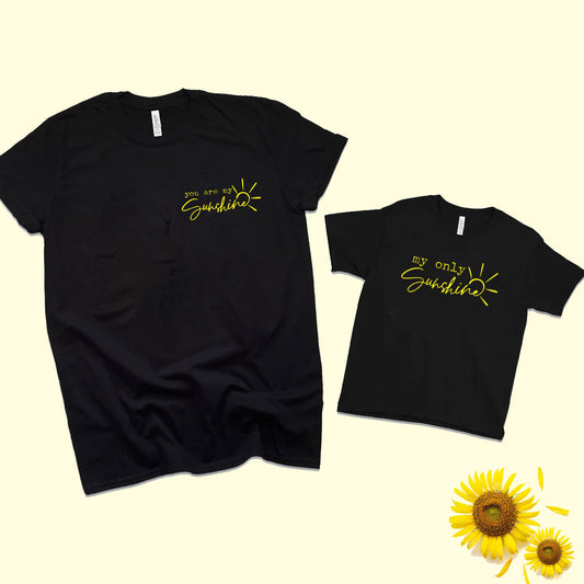 You are my Sunshine - My Only Sunshine Black Twinning T-Shirts